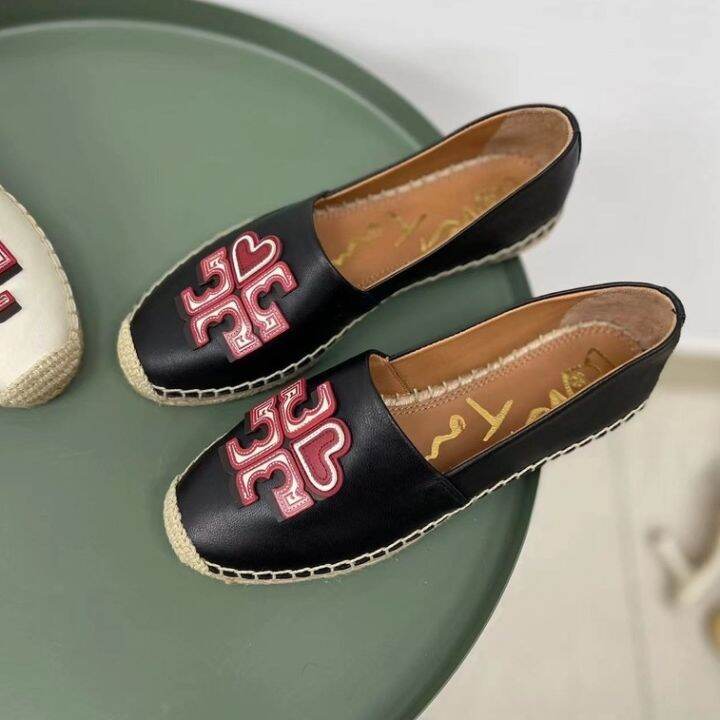 2023-new-tory-burch-nbsp-nbsp-love-logo-soft-leather-fishermans-shoes-casual-flats