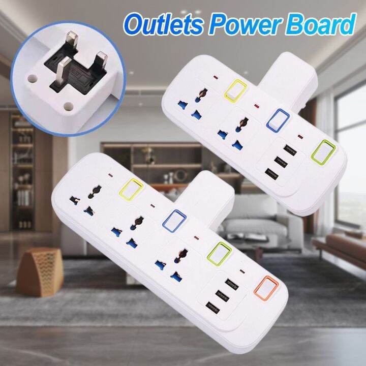 MARRIITT UK Extension Cord 4 Way Electrical Plug USB Socket Adapter