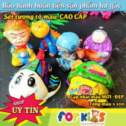 Tô tượng thạch cao cho bé, 6 tượng 7-9cm 6 màu kèm cọ vỉ