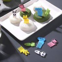 Animal Fruit Fork Food Grade Plastic Mini Cartoon Kids Cake Fruit Toothpick Bento Lunch Dessert Accessories Party Decor