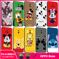 มาใหม่สำหรับ OPPO Reno เคสโทรศัพท์สำหรับ OPPO ซิลิคอนเคสนิ่มที่มีรูปแบบเดียวกันขาตั้งโทรศัพท์และเชือก