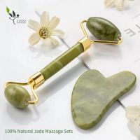 ۩● Natural Jade Face Massager Gua Sha Stone Skin Care Sets Scraper Roller Facial Eye SPA Massage Gouache Beauty Health Tools