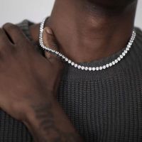 hotx【DT】 Hip Hop Necklace Men Color Tennis Chain Fashion Jewelry