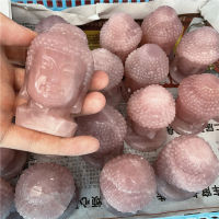 Wholesale Natural Rose Quartz Mineral Carved Buddha Head Crystal Figurine Ornament Feng Shui Craft Home Decor Stone