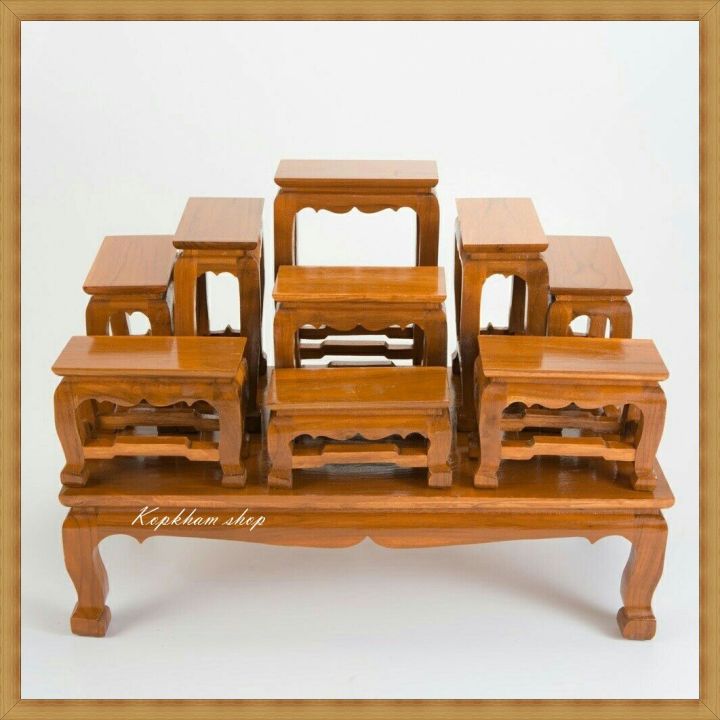 โต๊ะหมู่-9-หน้ากว้าง-4-นิ้ว-โต๊หมู่บูชา-โต๊ะหมู่บูชาไม้สัก-โต๊ะหมูบูชาขนาดเล็ก-กรุณาดูขนาดก่อนสั่งซื้อ