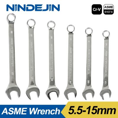 NINDEJIN 1pc open end wrench tool 5.5 6 7 8 9 10 11 12 13 14 15mm combination wrench hex spanner wrench for hex nuts