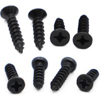 M1 M1.2 M1.4 M1.7 M2 M2.6 M3 M3.5 M4 Black Steel Mini Micro Phillips Flat Countersunk Round Pan Head Self-tapping Wood Screws Fasteners