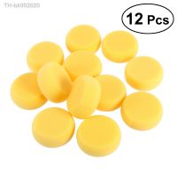 ◕ 12pcs Yellow Round Cake Sponge Round Synthetic Watercolor Artist Sponges For Painting Crafts Pottery Round Cake Sponge(Yellow)