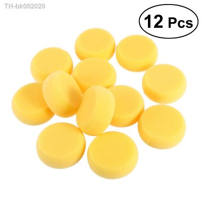 ◕ 12pcs Yellow Round Cake Sponge Round Synthetic Watercolor Artist Sponges For Painting Crafts Pottery Round Cake Sponge(Yellow)