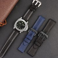 High quality canvas watchband for Panerai pam00984 985 sneaking 441 fat sea series nylon canvas Leather Wristband 24mm26mm strap Straps