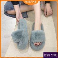 Indoor Ladies Woman Slippers Warm Flat Soft Room Bedroom Thick Fluffy