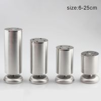 ♗♧◕ 4PCS 6 20cm Thickened Cylindrical Adjustable Stainless Steel Furniture Legs for Cabinet Sofa Leg High strength Furniture Feet