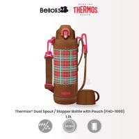 [ของแท้] Thermos ขวดน้ํา ความจุขนาดใหญ่ 1 ลิตร พร้อมกระเป๋า และสายรัด รุ่น FHO-1000TH