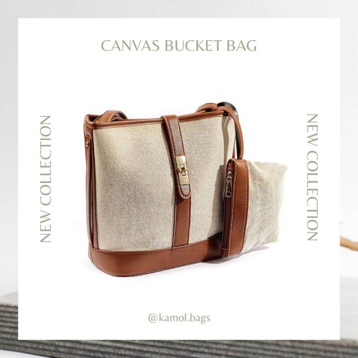 canvas-bucket-bag-เอาใจสาวๆ-จุของเยอะ-ใส่-ipad-ก็ได้-น้ำหนักเบา-ใส่ไปเที่ยวไปไหนก็ชิวๆ-kamol-bags