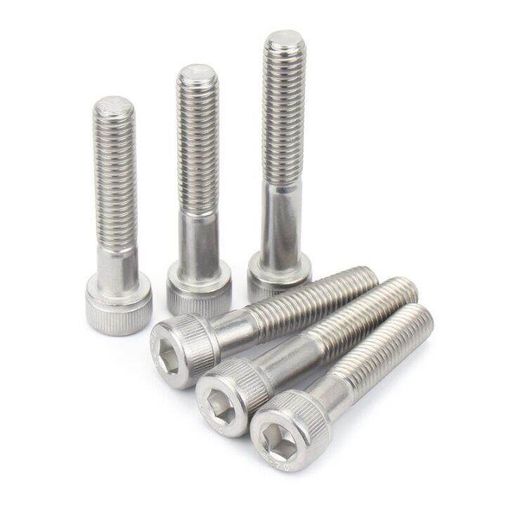 m4-m5-m6-m8-m10-m12-m16-m20-din912-304-stainless-steel-lengthen-half-thread-tooth-hexagon-socket-cheese-head-screw-allen-bolt-nails-screws-fasteners