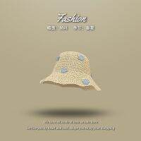 New rainbow woven hat dopamine lace straw beach skirt super fairy outing fisherman