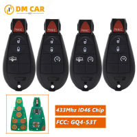 DMKEY กุญแจรถระยะไกล Fobik ID46ชิป433เมกะเฮิร์ตซ์สำหรับ Dodge RAM 1500 2500 3500 4500 GQ4-53T ไม่มี Keyless Fob