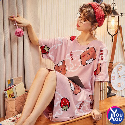 YOUYOU] Váy Ngủ Cộc Tay Hot Trend 2022 Đầm Ngủ Dáng Suông Chất ...