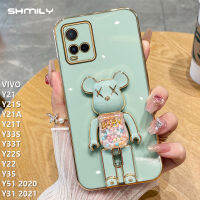 เคสโทรศัพท์ซิลิโคน Y33S สุดเท่และทันสมัยสำหรับ VIVO Y21 Y21S Y21T เคสโทรศัพท์ Y21A เคสนิ่มเคลือบอิเล็คโทรเพลทสุดหรูที่เป็นที่นิยมใน