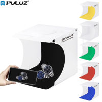 puluz 20 ซม. รวม 2 LED แผงพับพกพาขนาด 1100lm แสงไฟสตูดิโอถ่ายภาพกล่องเต็นท์ถ่ายภาพที่มีฉากหลัง 6 สีขนาดคลี่: 24 ซม. x 23 ซม. x 23 ซม.