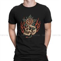 Skull Rose Traditional Tattoo O Neck Tshirt Tattoo Style Pure Cotton Basic T Shirt ManS Tops Individuality Oversized Big Sale