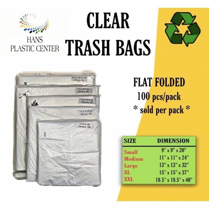 Clear Trash Bag 100pcs/pack Lazada PH