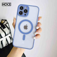 เคสแม่เหล็กอะคริลิคผิวด้านโปร่งใสหรูหราของ HOCE สำหรับ iPhone 14 13 12 11 Pro Max 14 Plus Magsafe ชาร์จไร้สายแข็งกันแรงกระแทกคลุมทั้งหมด