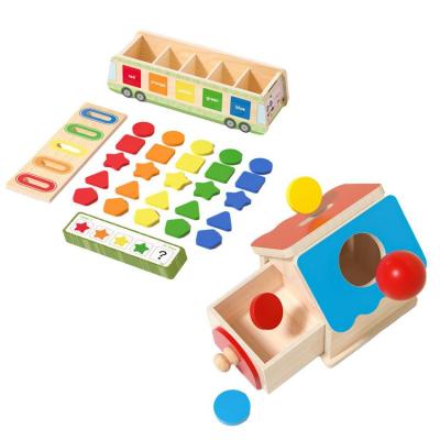 Montessori Learning Toys Wood Geometric Color Shape Recognition Toys Geometric Shape Quick Matching Board Game for Boys Girls latest