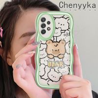 Chenyyka เคสปลอกสำหรับ Samsung กาแลคซี A52s 5G A52 4G A52 5G ลายหมีการ์ตูนกรอบสร้างสรรค์ดีไซน์ใหม่เคสโทรศัพท์แบบใสซิลิโคนนิ่มป้องกันเลนส์กล้องเคสโปร่งใส