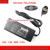 Genuine FDLJ1204A 24V 1.5A AC Adapter for FDL 10727110-8N Round with 3 Pin Power Supply