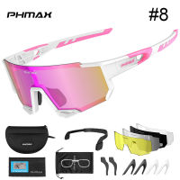 Polarized ขี่จักรยานแว่นตากันแดด (5เลนส์) UV ป้องกัน MTB Bike ผู้ชายแว่นตากีฬากลางแจ้งจักรยานแข่งแว่นตา