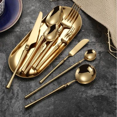 Wedding Travel Cutlery Set Serving Stainless Steel High Quality Luxury Spoon Fork Set Portable Cooking Aparelho Cookware OA50DS Flatware Sets