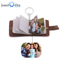 JewelOra ส่วนบุคคล C Ustom Photo Mini Album พวงกุญแจสำหรับสุภาพสตรี Vintange R สไตล์กระดาษสีน้ำตาลภาพ Keyrings สำหรับผู้หญิง