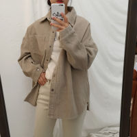 Flectit Dusty Pink Overshirt Women Shirt Jacket Patch Pocket Snap Button Long Sleeve Corduroy Shacket Female Fall Winter Outfit