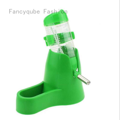 Fancyqube New 80ml Pet Hamster Water Bottle With Food Container Drinking Feeding Rest for Small Animals Supplies 4-Color