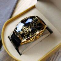 barrel type automatic round hollow out mechanical watch men business contracted multifunctional students ☫☎