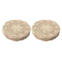 24Pcs Vintage Cotton Mat Round Hand Crocheted Lace Doilies Flower Coasters Lot Household Table Decorative