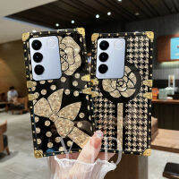 YJD เคสโทรศัพท์กันกระแทกขอบตรงลายดอกไม้หลากสี V27e หรูหรา V27เคสสำหรับ Vivo โปร