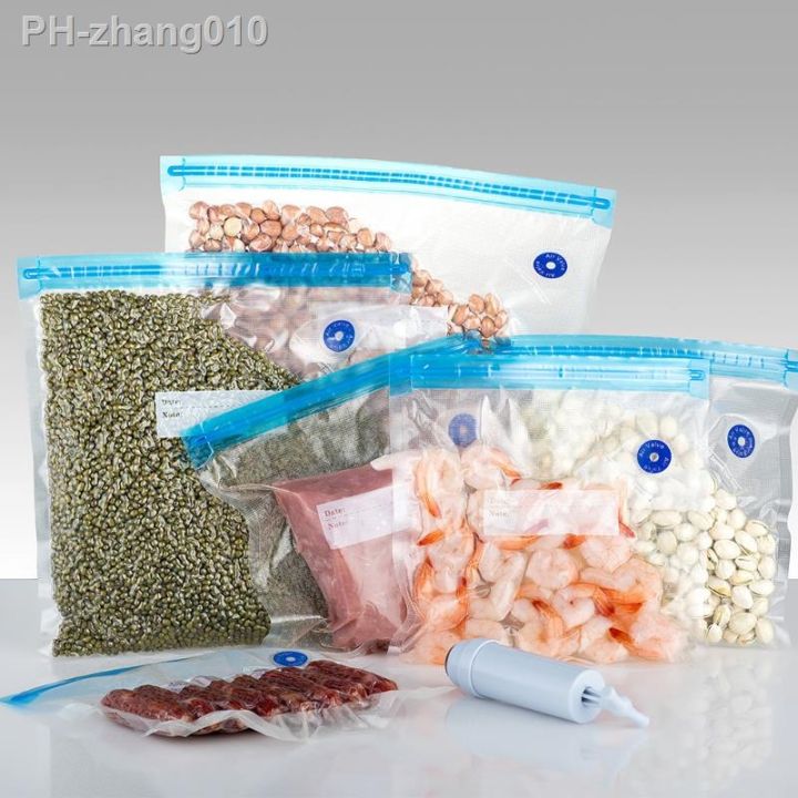 10pcs-food-vacuum-bag-reusable-vegetable-meat-storage-sealed-bags-household-sealer-bag-kitchen-organizer-with-pump-sealing-clips