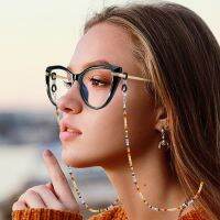 Bohemia Transparent Colored Acrylic Beads Suglassses Chain Vintage Mixed Color Beads Glasses Chain Lanyard Women Accessories