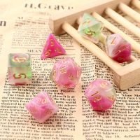 Polyhedral 7-Dice Two-Tone Swirl-ชุดลูกเต๋า DND สำหรับ RPG/MTG D4 D6 D8 D10 D % D12 D20เกมลูกเต๋า7เกมบอร์ดปาร์ตี้สำหรับครอบครัวชิ้น/เซ็ต