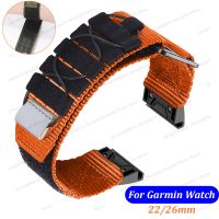 Tali jam kait nilon untuk Garmin Fenix 7 6X 6S 6 Pro 5X 5 5S 3HR 22mm 26mm gelang jam kain kanvas olahraga untuk Aksesori Garmin