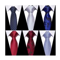 ┇ Newest design 7.5 cm Luxurious Silk Necktie Pasily Tie For Men Dark Red Shirt Accessories Fit Wedding Holiday Party Office