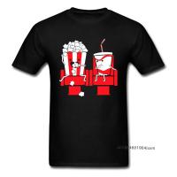 2018 Funny T-Shirt Men Lovely Movie T Shirts Custom Lovers Tshirt Couple Matching Cartoon Tops Popcorn Drink Print Tees Humor