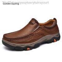 ™☎♠ 37ytseyryeuytuerytuiruyuurt Mocassins de couro genuíno dourado calçados casuais masculinos calçado trekking ar livre mocassins lazer sapato trabalho