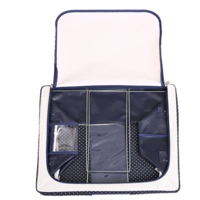 ( ซื้อ 1 แถม 1 )  MGN กล่องใส่ผ้า กล่องผ้าเก็บของ มีโครงในกล่องทำให้จัดระเบียบได้ง่ายขึ้น ขนาด L บรรจุ 66 ลิตร ขนาด 40x 58 x 40 ซม. - สีน้ำเงิน