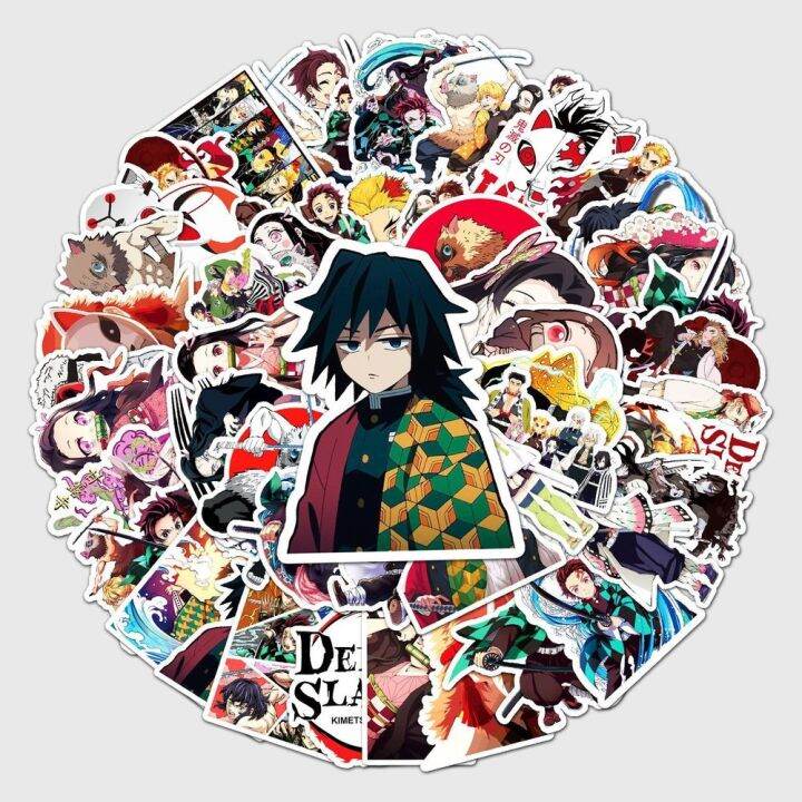 hotx-dt-10-50pcs-new-anime-demon-slayer-vsco-sticker-kimetsu-no-yaiba-skateboard-luggage-motorcycle-kid-boy