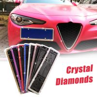 [YOMI Automotive Products] กรอบป้ายทะเบียนรถยุโรปรัสเซียกรอบป้ายทะเบียนคริสตัลหรูหรา Rhinestone แผ่นกรอบรถ9สี Universal