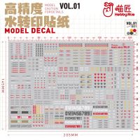 HOBBY MIO VOL1-001~007 Model Decals Caution Tips Water Transfer Sticker General Pattern Assembly Model Tools for Model Hobby DIY Wall Stickers Decals