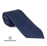 Giorgio Del Sarto Necktie Silk 8.5 cm Blue with Fabric Texture เนคไทผ้าไหมสีน้ำเงินมีเท็กเจอร์